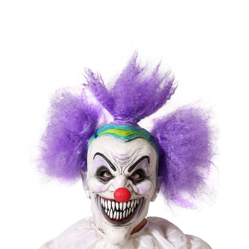 Masque latex clown noir et blanc adulte